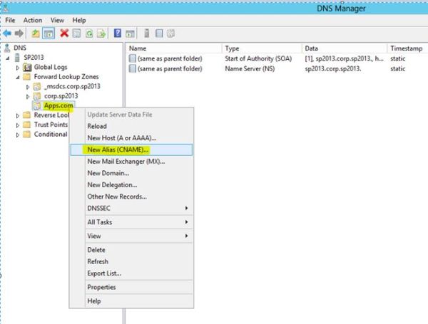 new alias in sharepoint